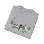 Duck Pair T-Shirt — Watercolor Mallard Ducks on Pond Nature Tee