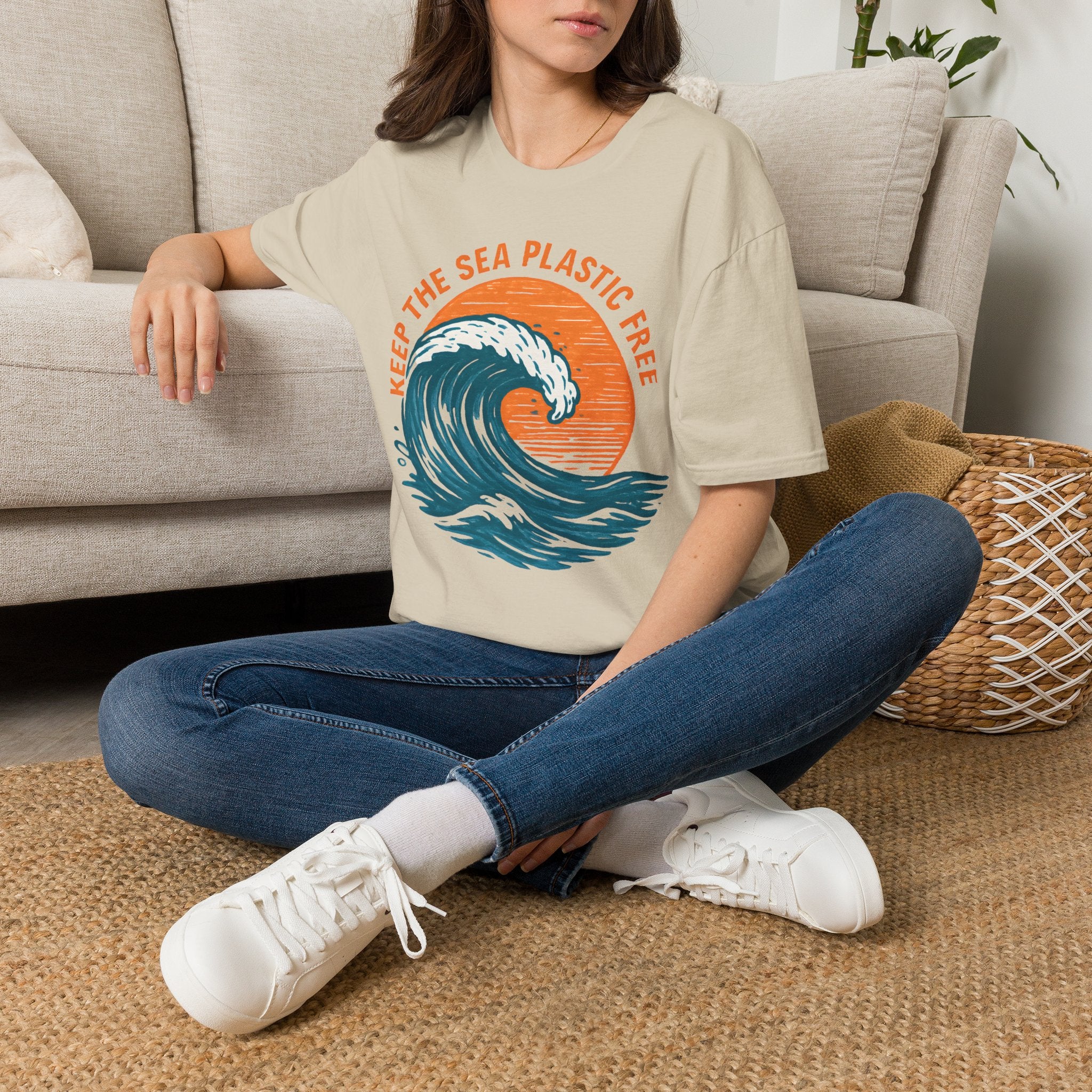 Keep the Sea Plastic Free T-Shirt — Ocean Conservation Wave Tee