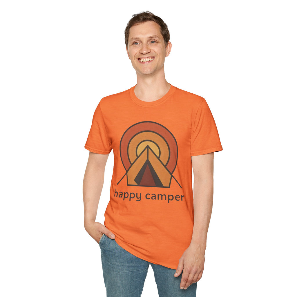 Happy Camper Retro Sunset Camping T-Shirt