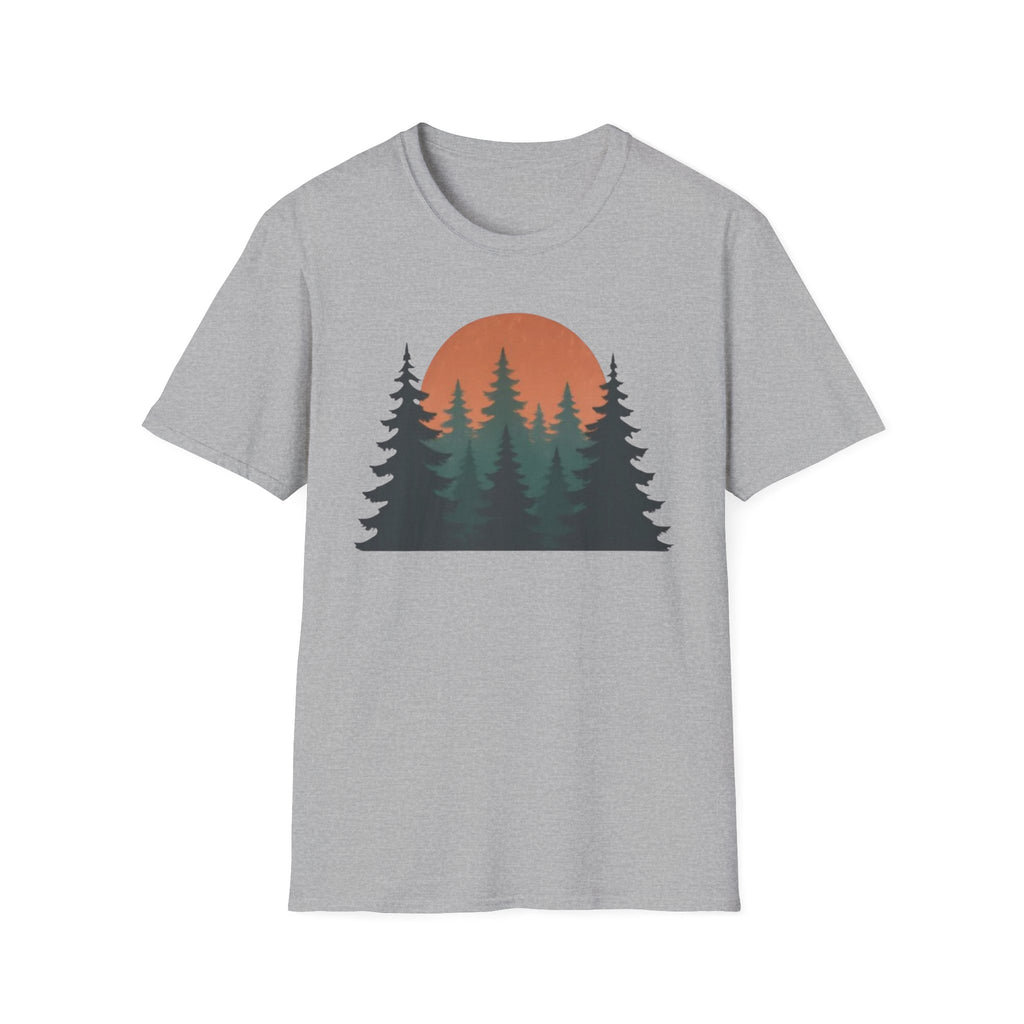 Nature Sunset T-Shirt — Vintage Pine Forest Tee