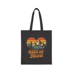 Wild at Heart Canvas Tote — Retro Mountain Heart Eco Shopper