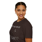 Into The Wild Canoe T-Shirt - Minimal Night Sky Lake Camping Tee