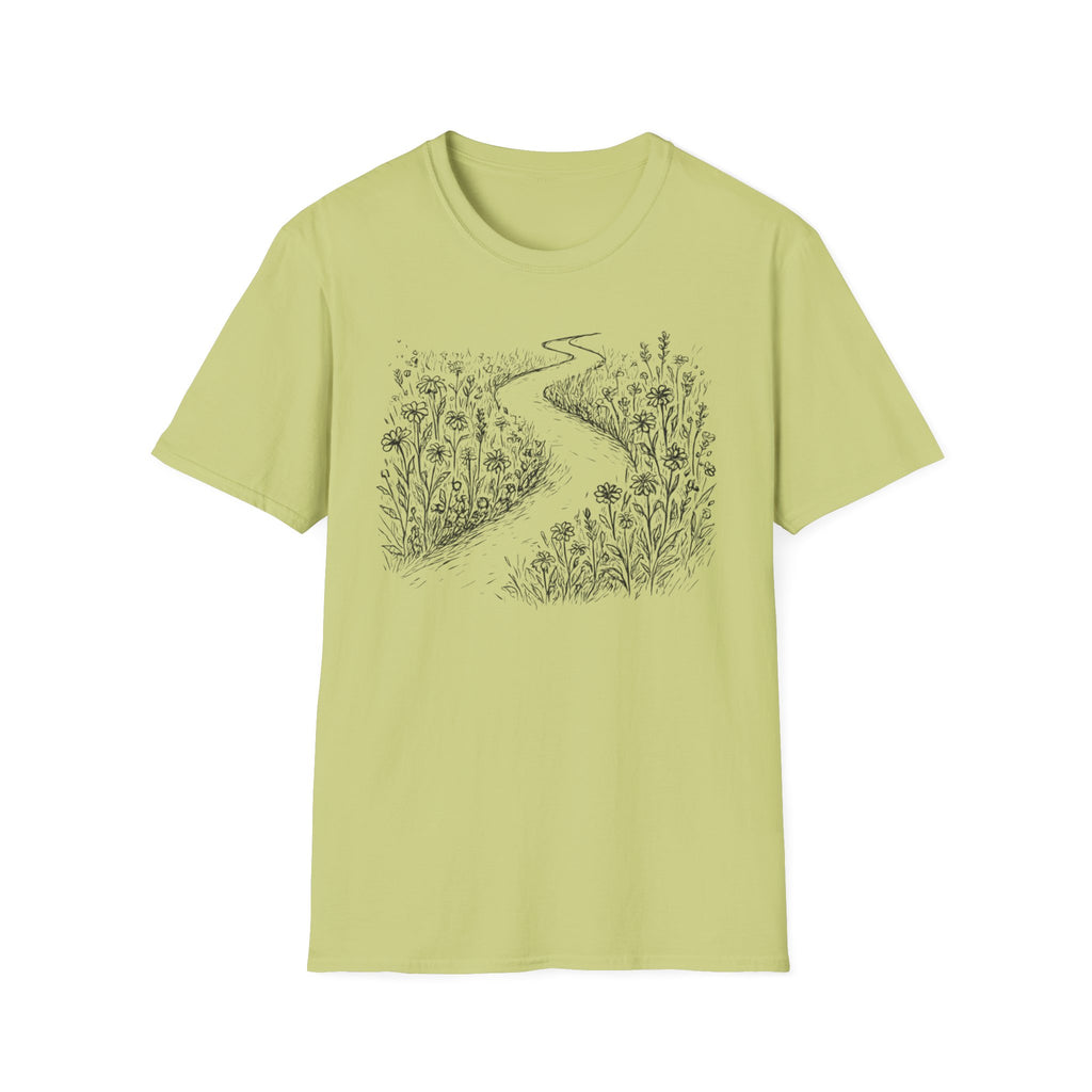 Winding Path Through The Meadow Floral T-Shirt