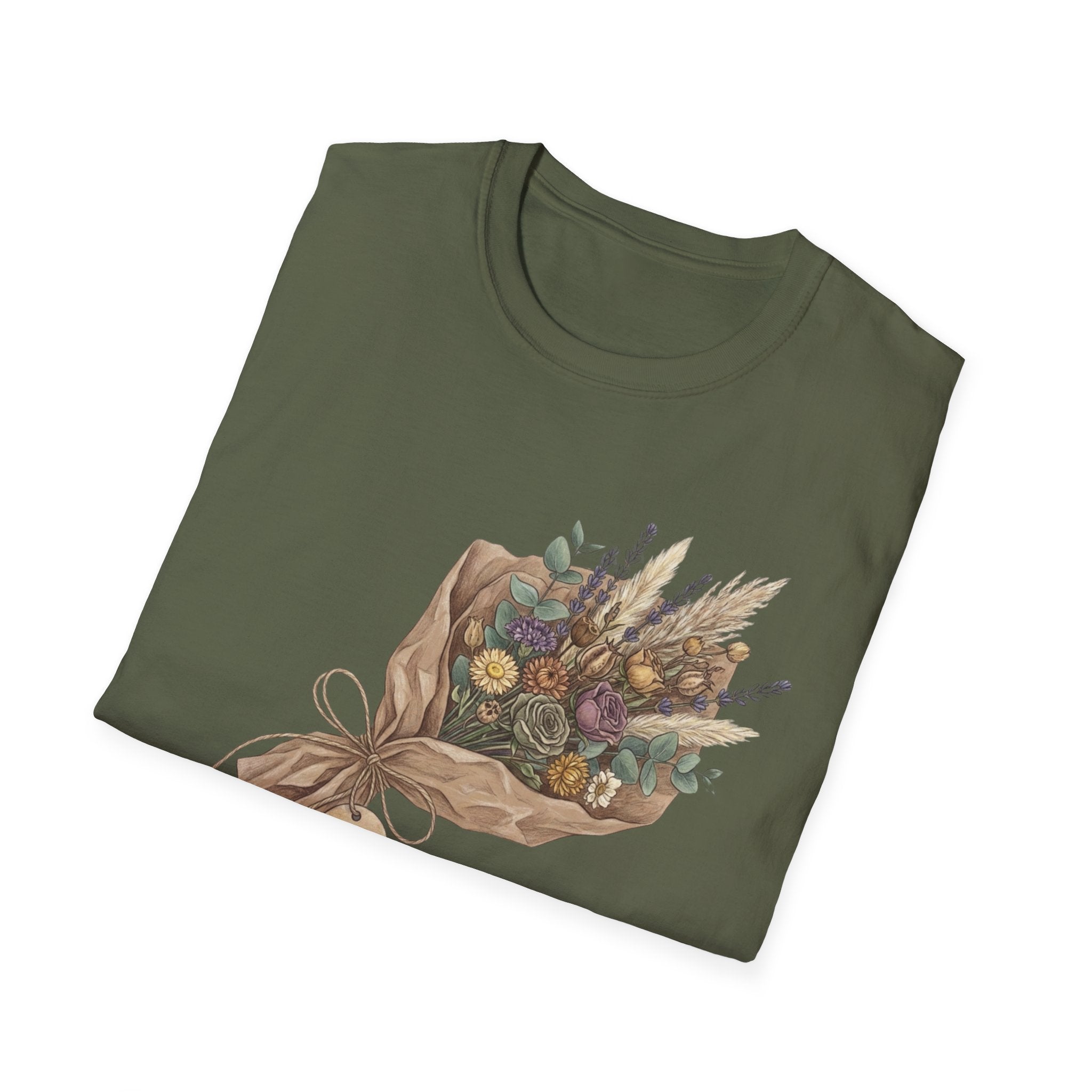 Floral Bouquet Graphic T-Shirt — Rustic Wildflower Bouquet Tee