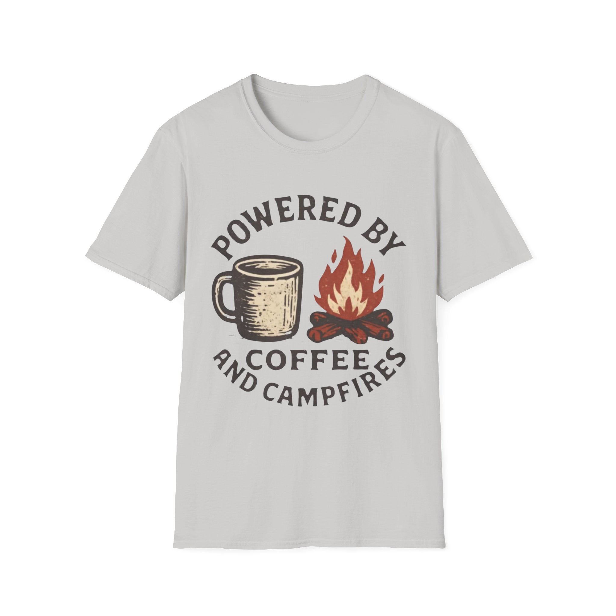 Powered By Coffee And Campfires Vintage Camping T-Shirt