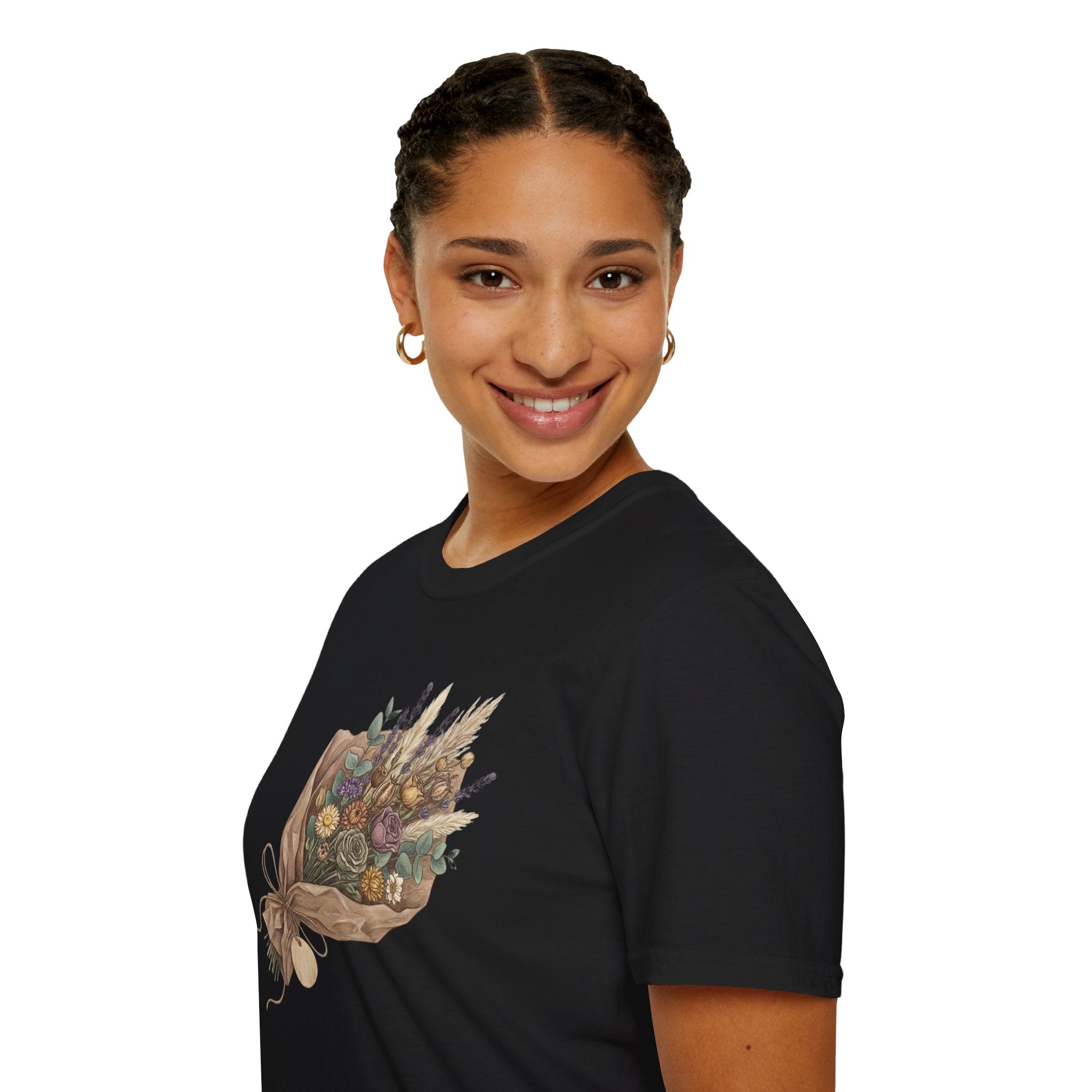 Floral Bouquet Graphic T-Shirt — Rustic Wildflower Bouquet Tee