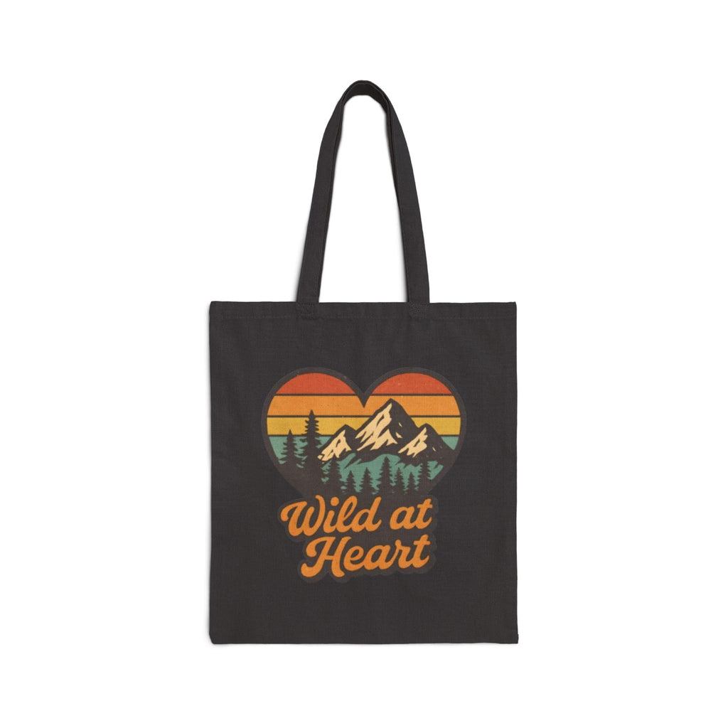 Wild at Heart Canvas Tote — Retro Mountain Heart Eco Shopper
