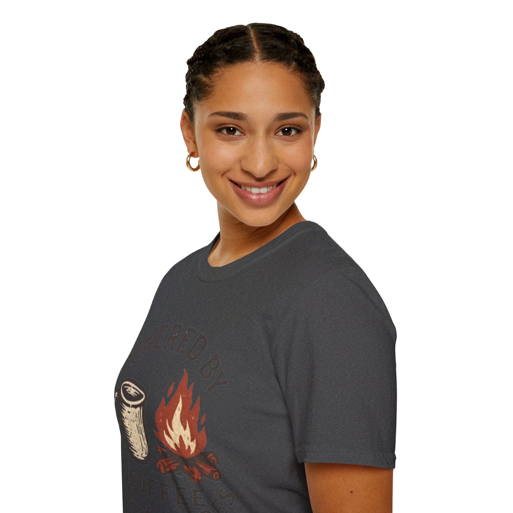 Powered By Coffee And Campfires Vintage Camping T-Shirt