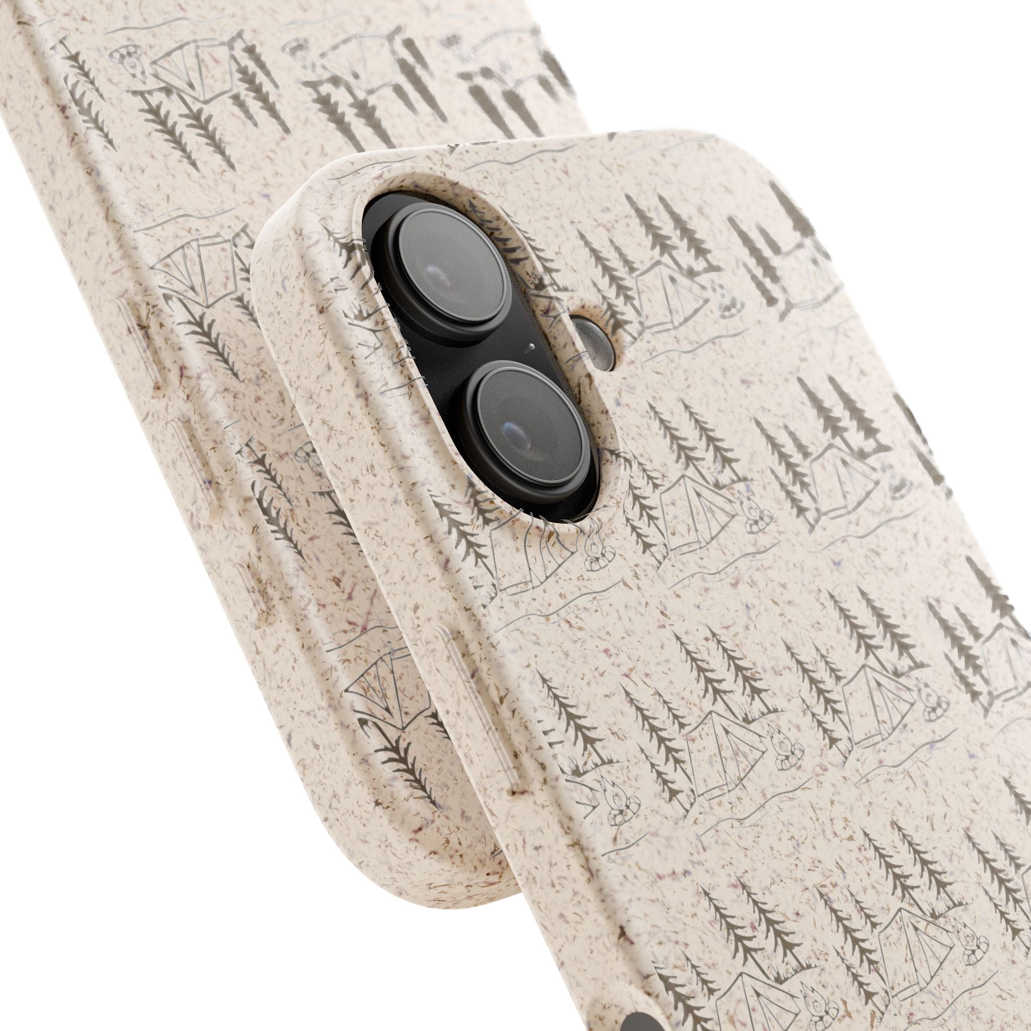 Biodegradable Phone Case — Eco-Friendly Forest Sketch Pattern
