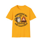 Powered By Coffee And Campfires Vintage Camping T-Shirt