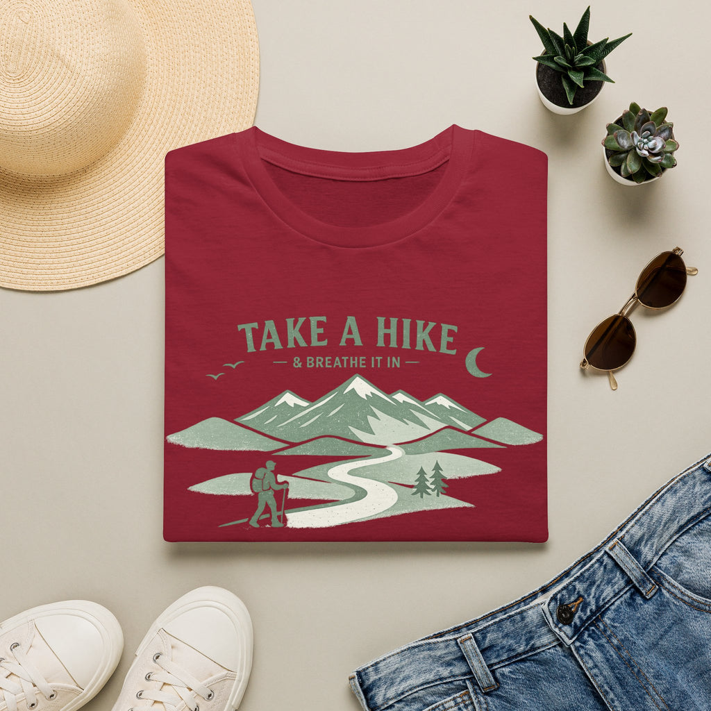 "Take A Hike & Breathe It In" Outdoor Hiking Graphic Tee