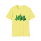 Forest Graphic T-Shirt — Minimal Green Pine Trees Tee