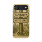 Biodegradable Phone Case — 'Nap Meadow' Mystic Lake Camping Design