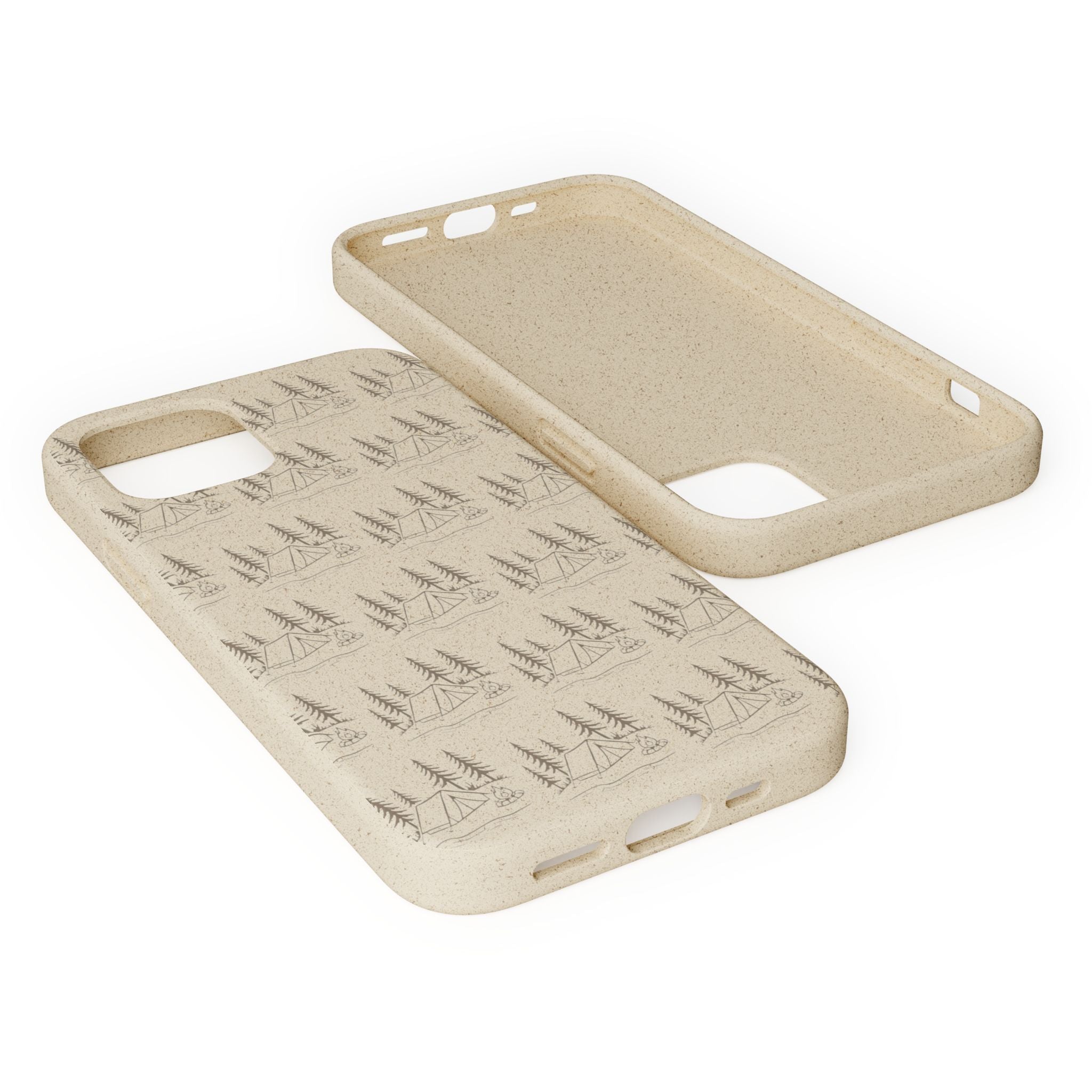 Biodegradable Phone Case — Eco-Friendly Forest Sketch Pattern