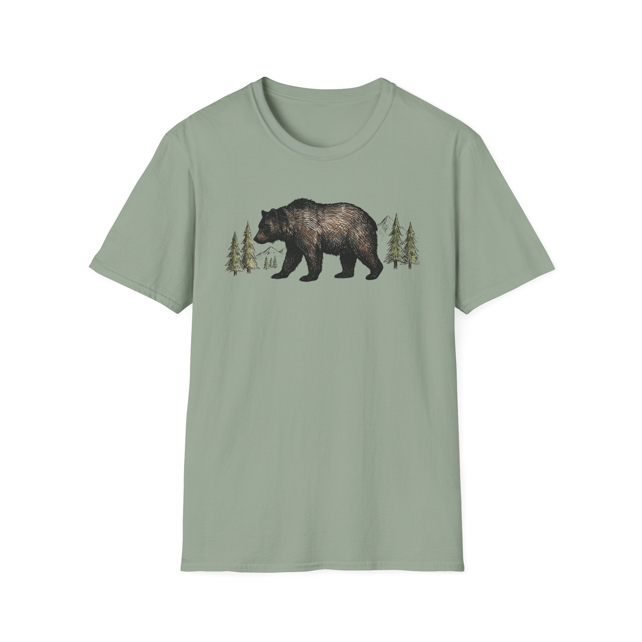Bear & Pines T‑Shirt — Rustic Woodland Graphic Tee