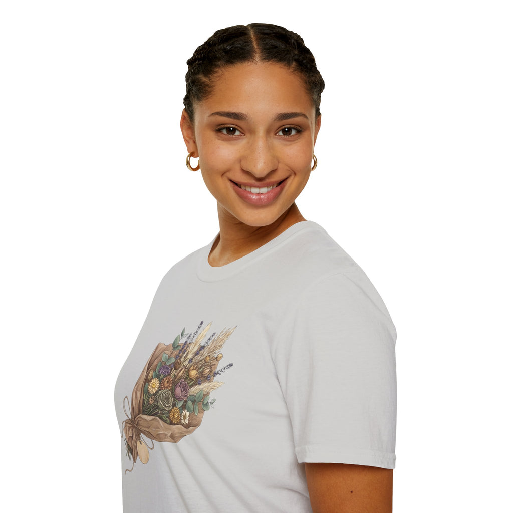Floral Bouquet Graphic T-Shirt — Rustic Wildflower Bouquet Tee