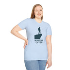 "Wander Often" Hiker on Cliff T-Shirt