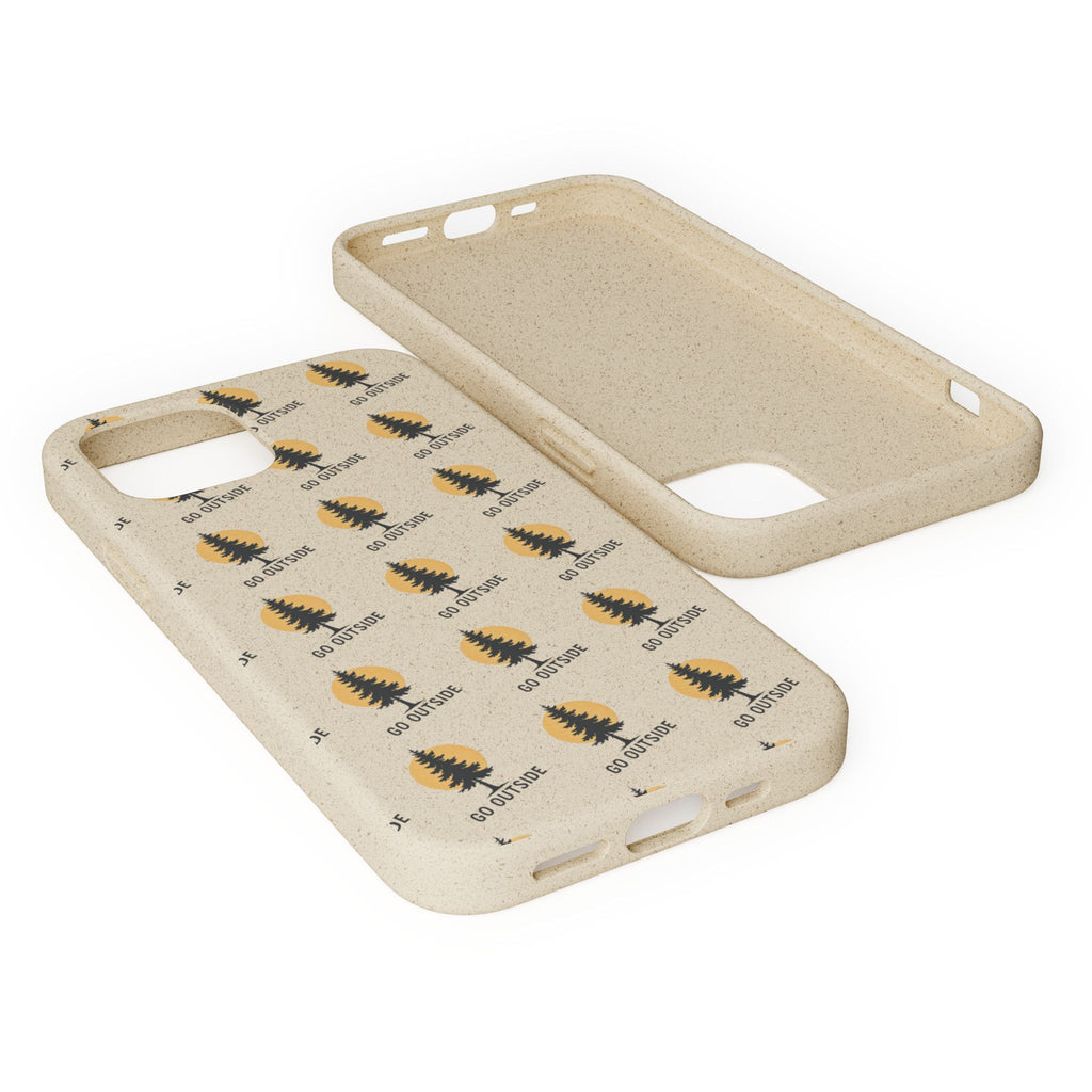 Biodegradable Phone Case — 'Go Outside' Recycled Eco-Friendly iPhone Cover