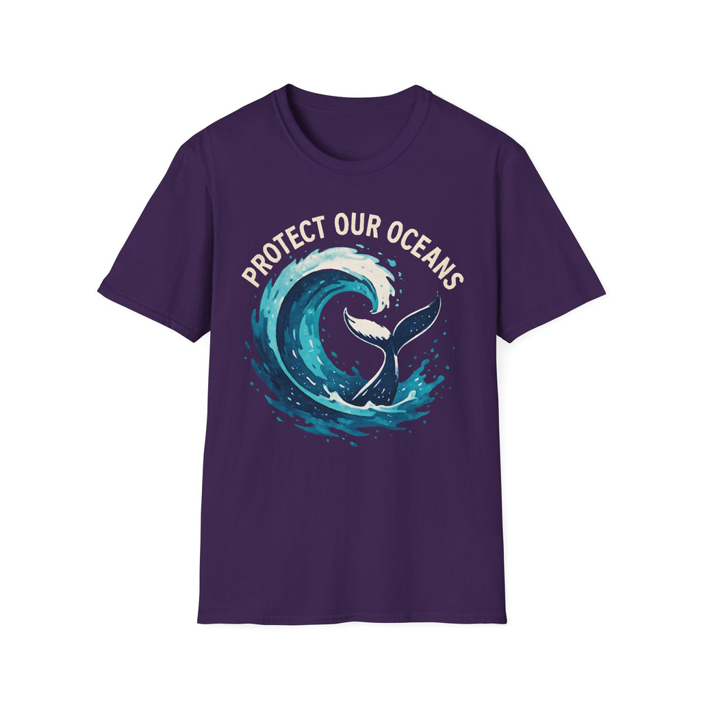 "Protect Our Oceans" Wave Whale Conservation T-Shirt