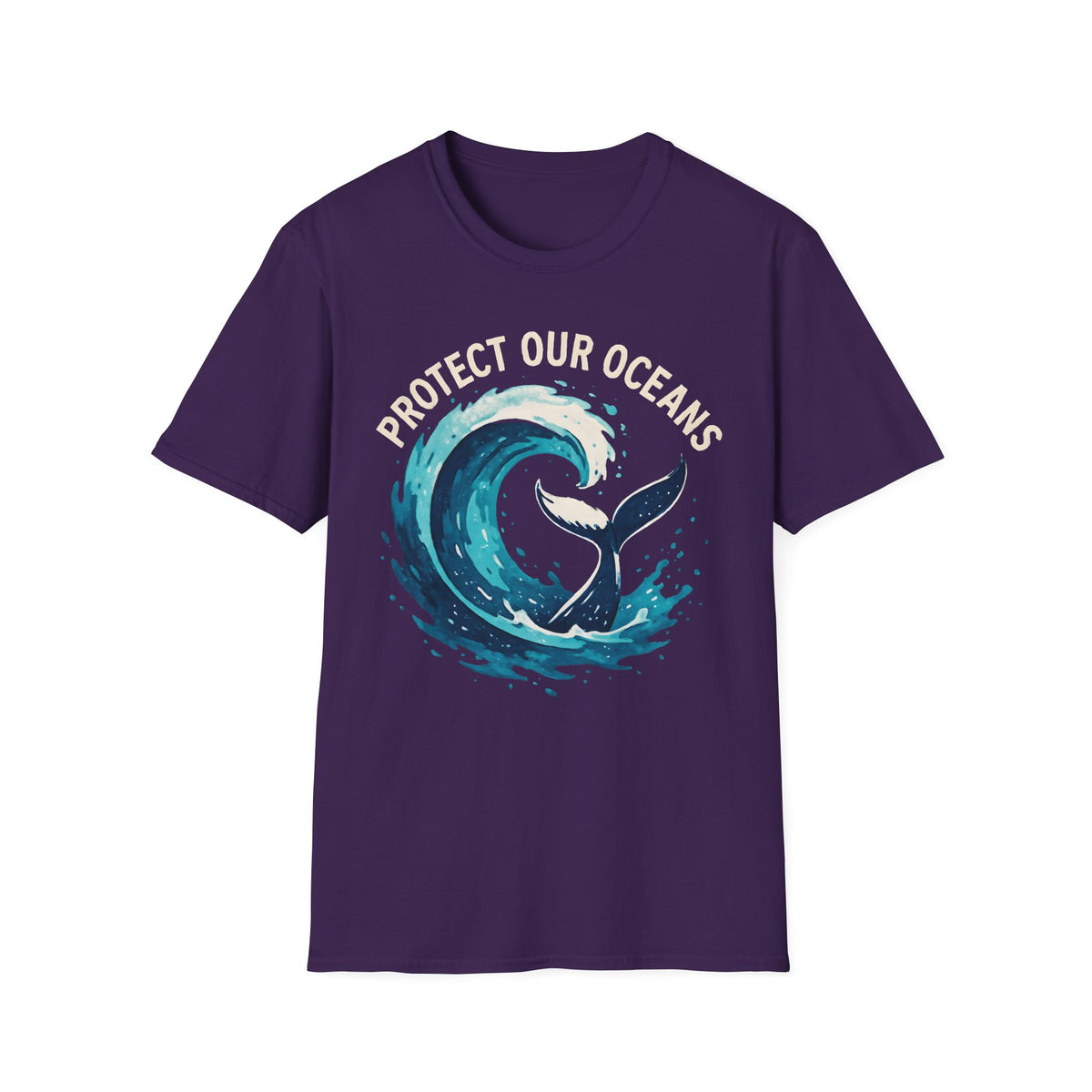 "Protect Our Oceans" Wave Whale Conservation T-Shirt