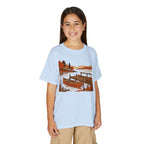 Youth T-Shirt — Autumn Lakeside Dock & Canoe Kids Tee