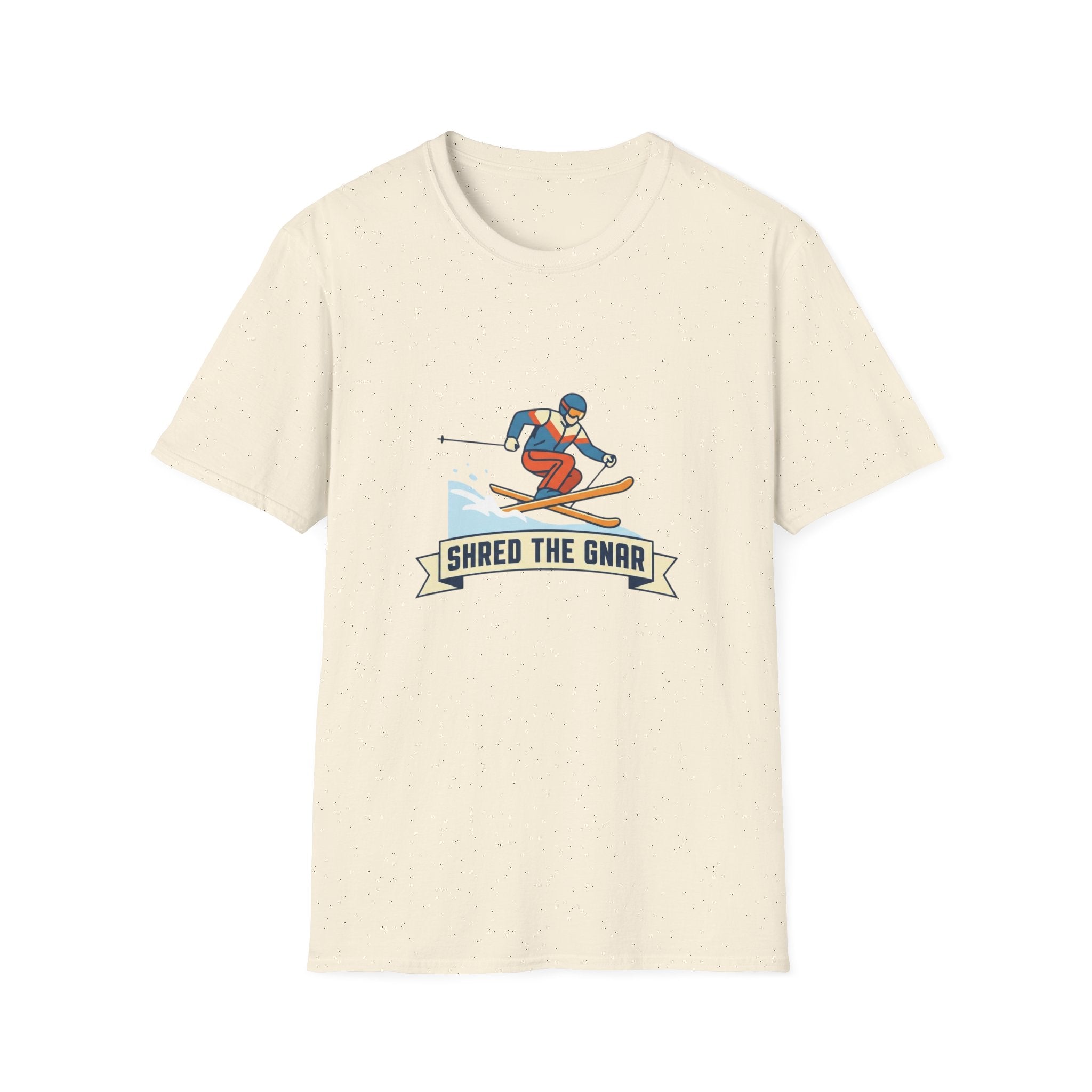 Shred the Gnar Skier T-Shirt | Retro Skiing Graphic