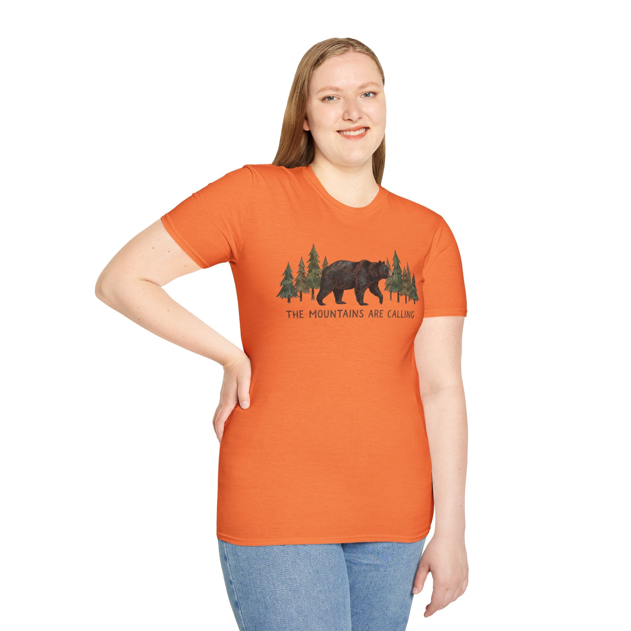 "The Mountains Are Calling" Bear and Pines T-Shirt — Outdoor Graphic Tee