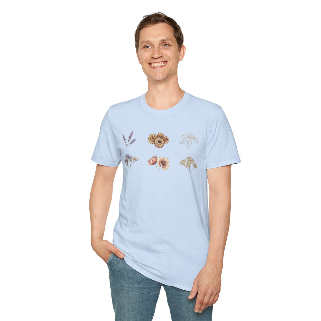 Floral Dried Mini Bouquets T-Shirt — Vintage Botanical Graphic Tee