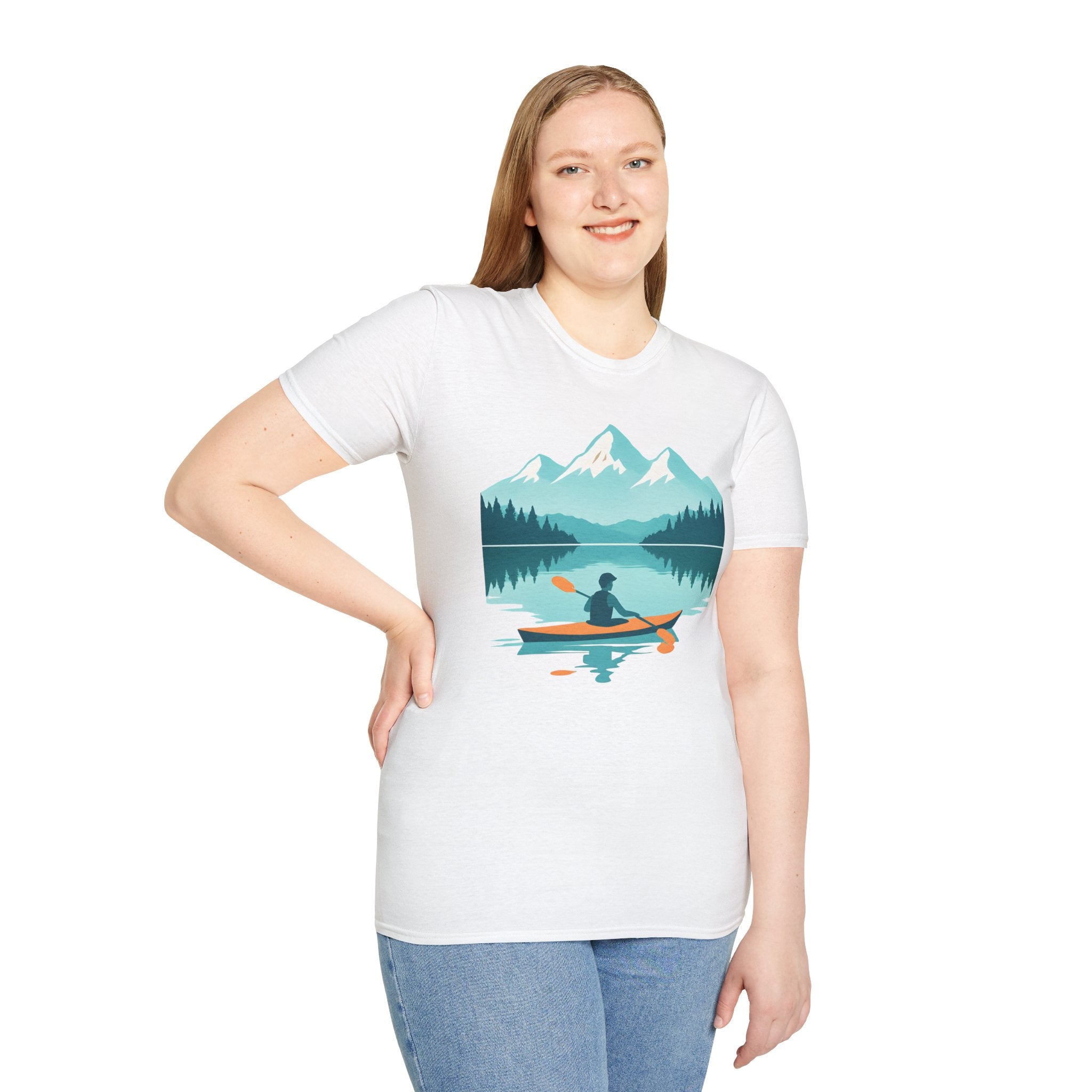 Kayaker on Serene Mountain Lake T-Shirt