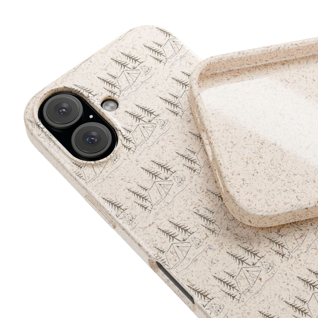 Biodegradable Phone Case — Eco-Friendly Forest Sketch Pattern