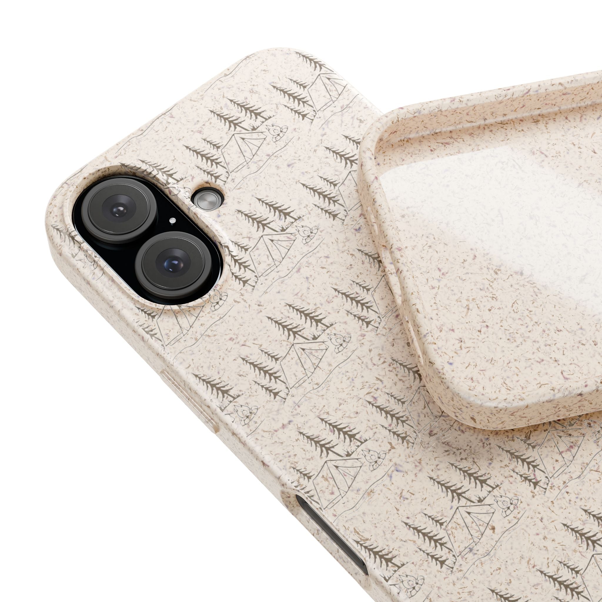 Biodegradable Phone Case — Eco-Friendly Forest Sketch Pattern