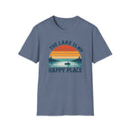 Canoe On The Lake At Sunset "The Lake Is My Happy Place" T-Shirt