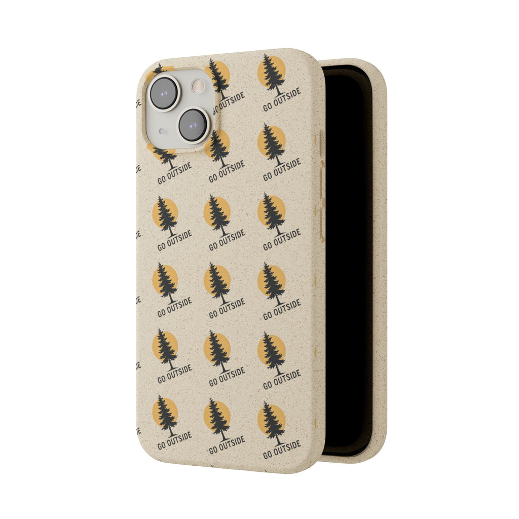 Biodegradable Phone Case — 'Go Outside' Recycled Eco-Friendly iPhone Cover