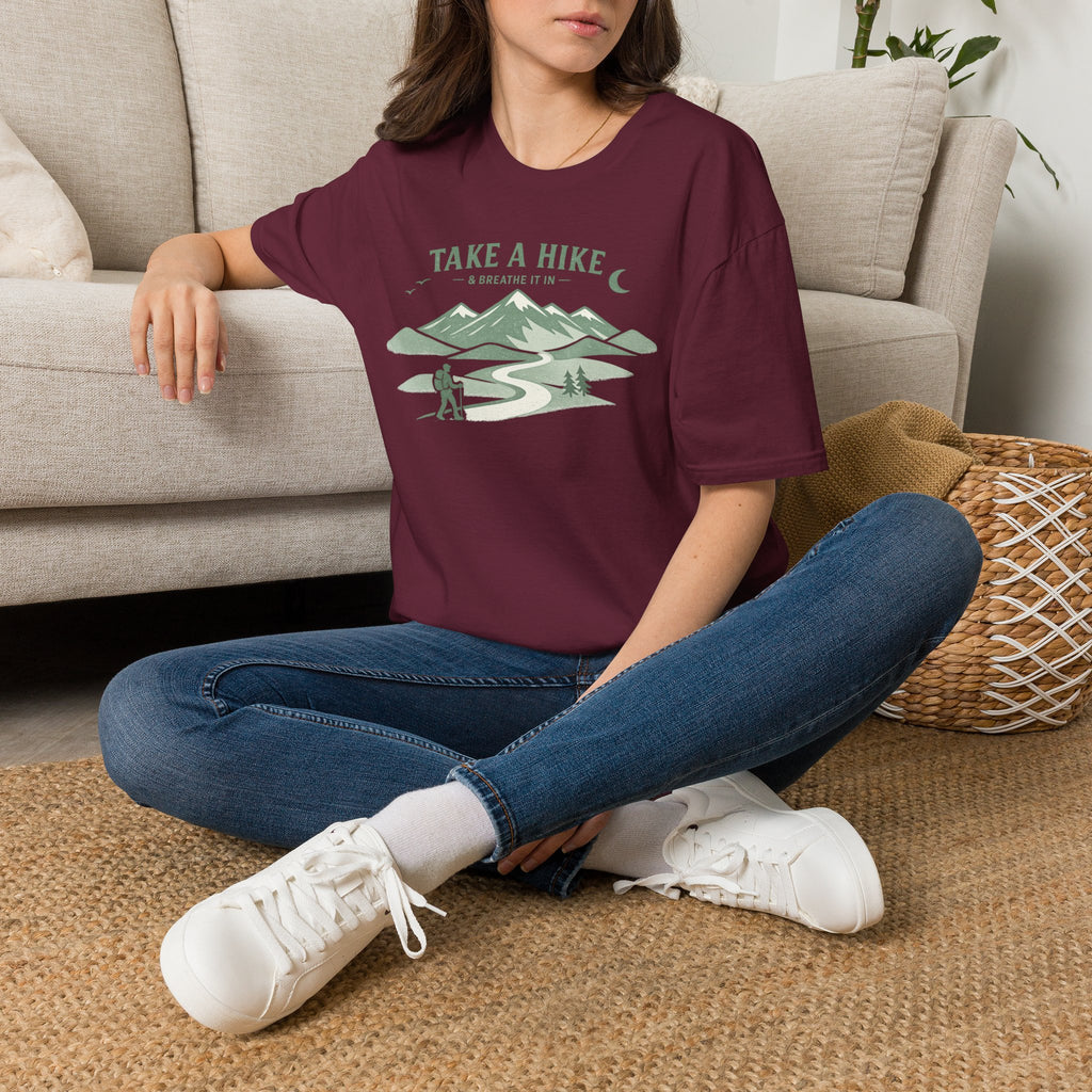 "Take A Hike & Breathe It In" Outdoor Hiking Graphic Tee