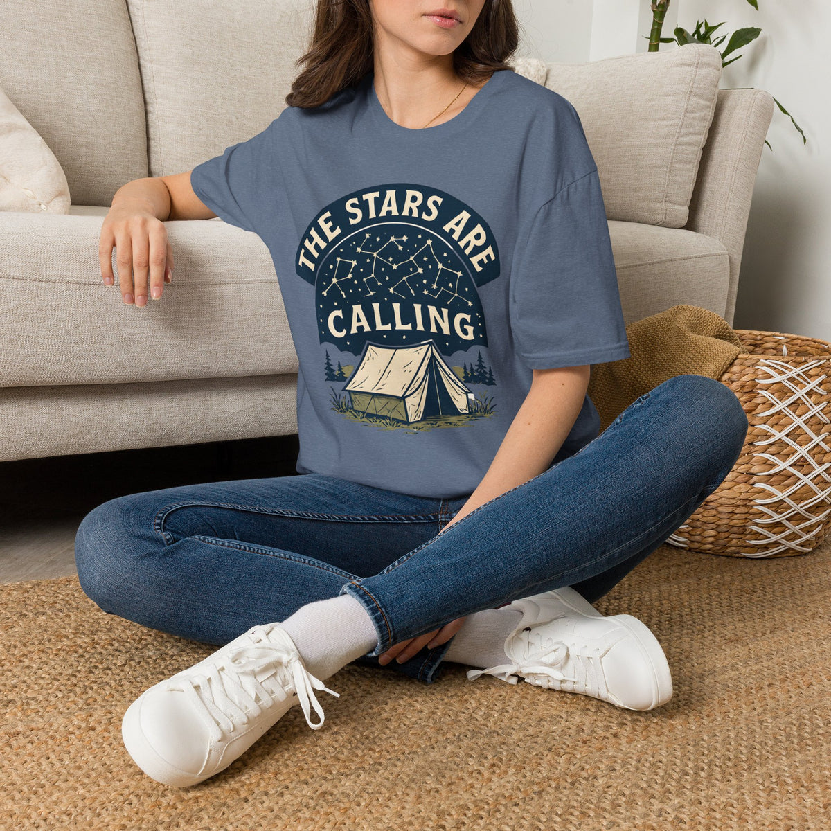"The Stars Are Calling" Camping Tent Stargazing T-Shirt