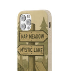Biodegradable Phone Case — 'Nap Meadow' Mystic Lake Camping Design