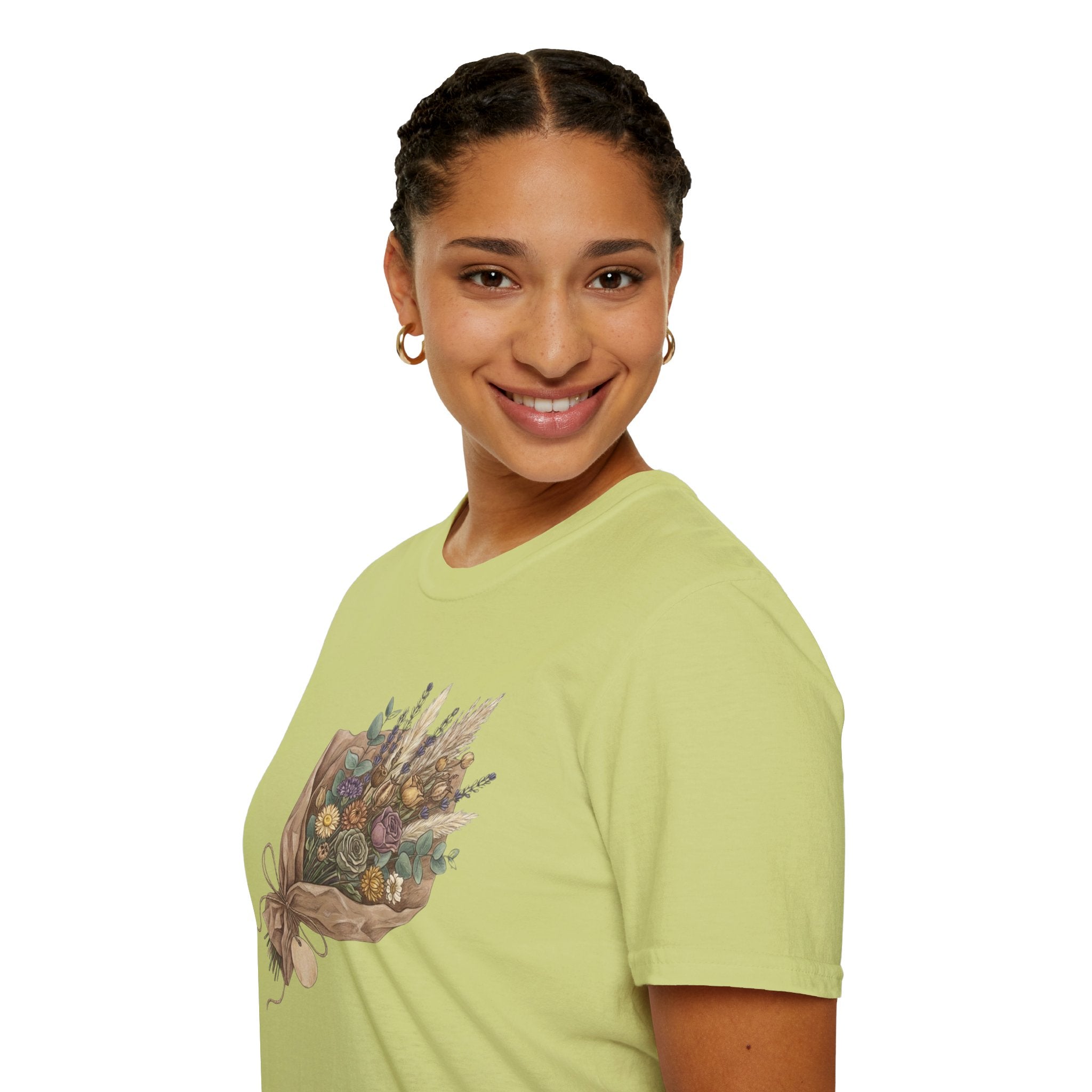 Floral Bouquet Graphic T-Shirt — Rustic Wildflower Bouquet Tee