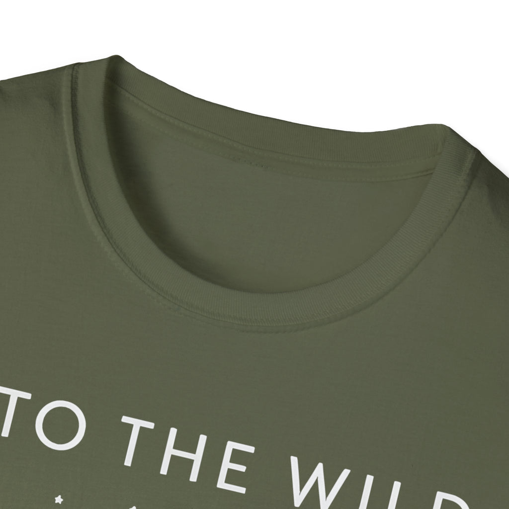 Into The Wild Canoe T-Shirt - Minimal Night Sky Lake Camping Tee