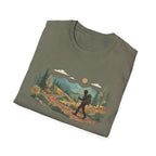 Hiker Mountain Sunset T-Shirt — Scenic Trail Adventure Tee