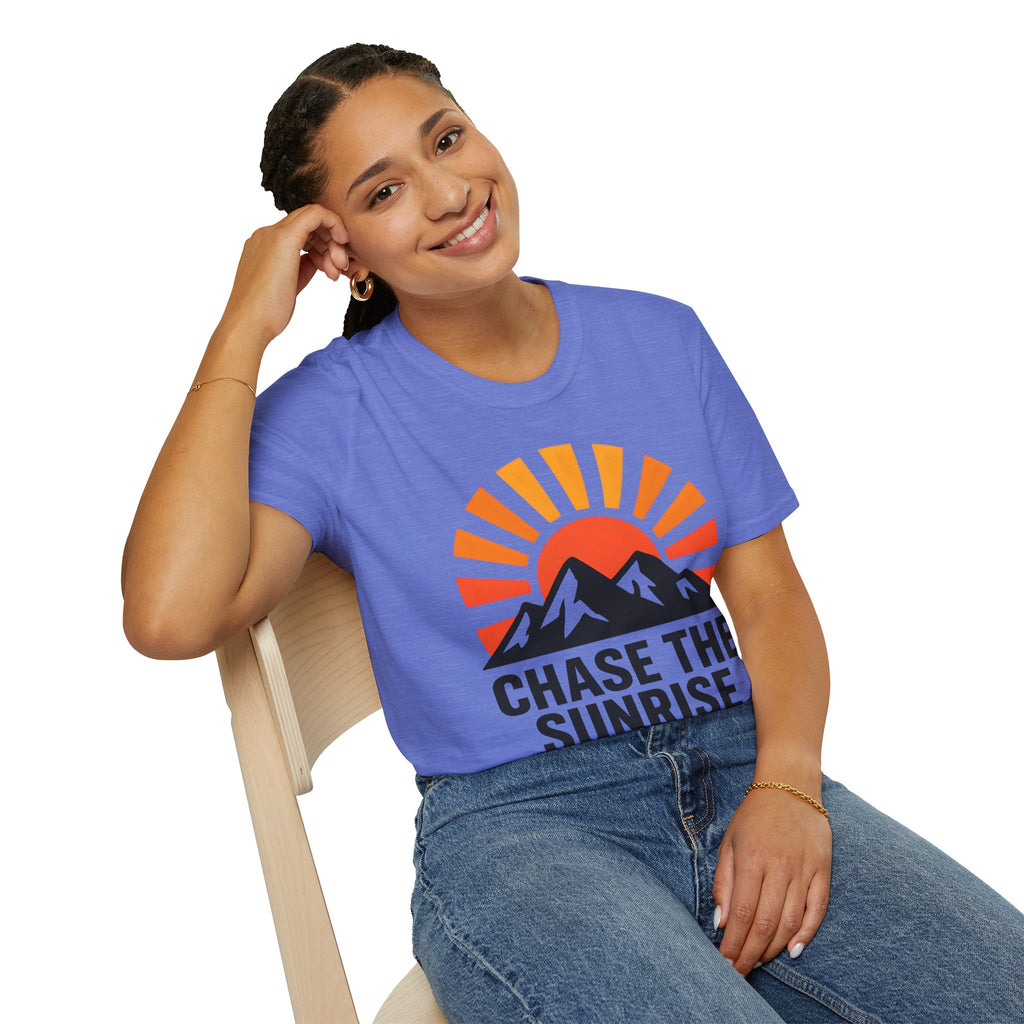 Chase The Sunrise Mountain T-Shirt — Sunrise & Peaks Graphic Tee