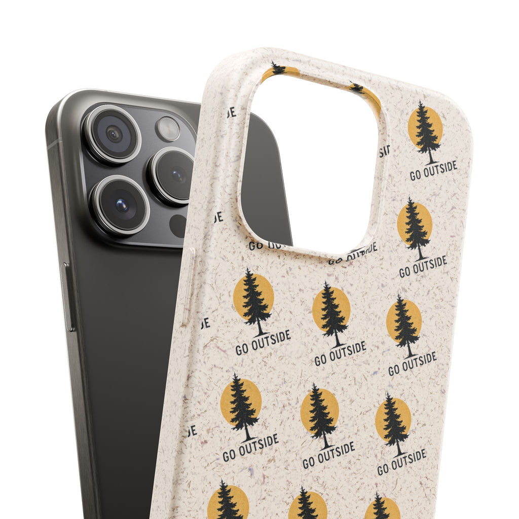 Biodegradable Phone Case — 'Go Outside' Recycled Eco-Friendly iPhone Cover