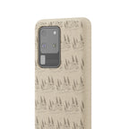 Biodegradable Phone Case — Eco-Friendly Forest Sketch Pattern