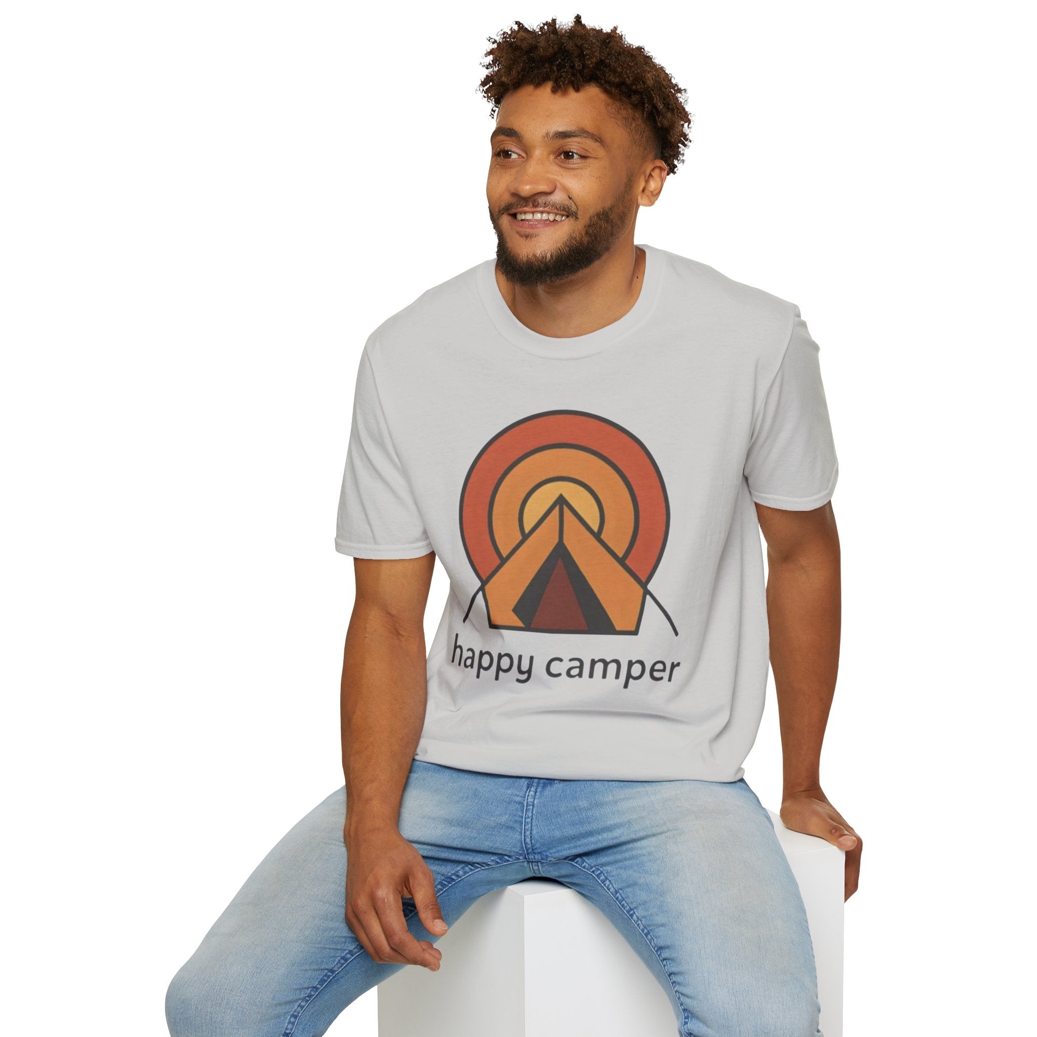 Happy Camper Retro Sunset Camping T-Shirt