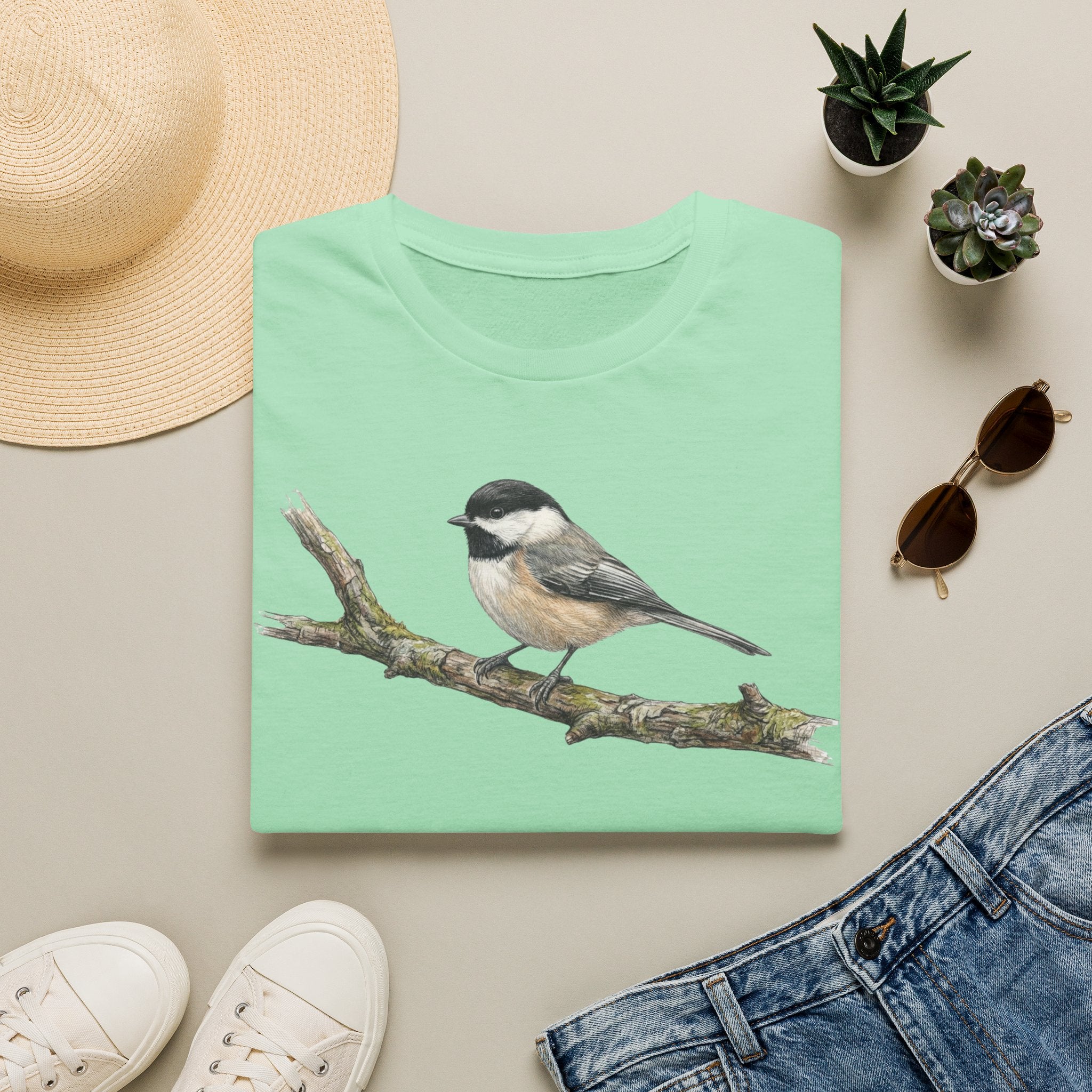 Copy of Chickadee Tee — Watercolor Songbird T‑Shirt