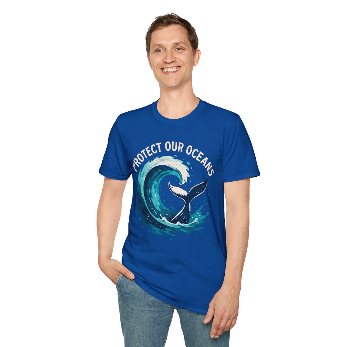 "Protect Our Oceans" Wave Whale Conservation T-Shirt