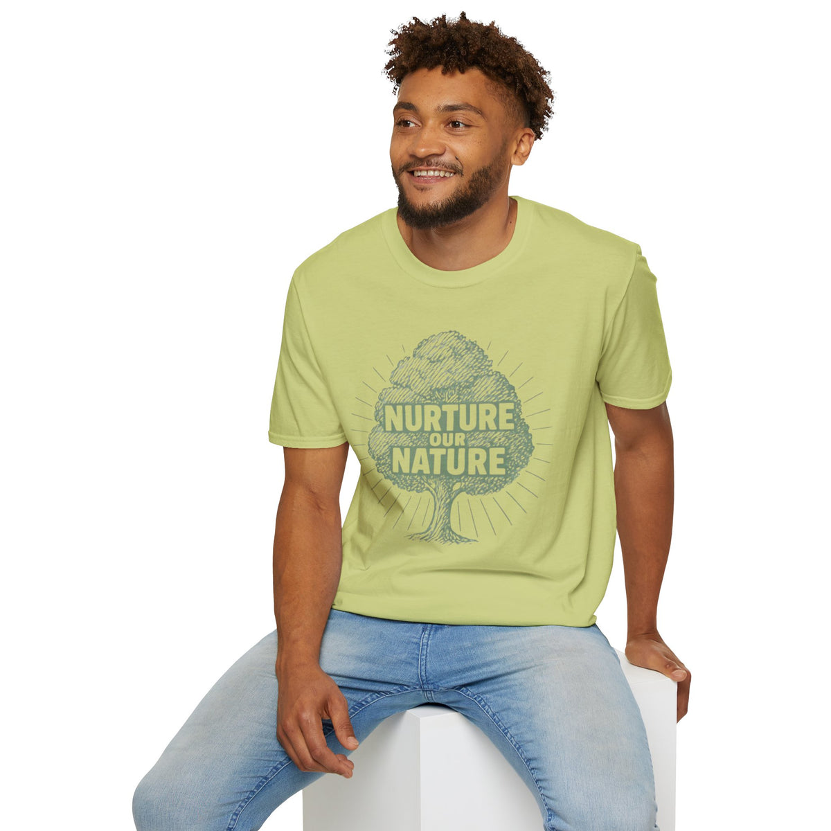 "Nurture Our Nature" Tree T-Shirt – Eco-Friendly Conservation Tee Shirt