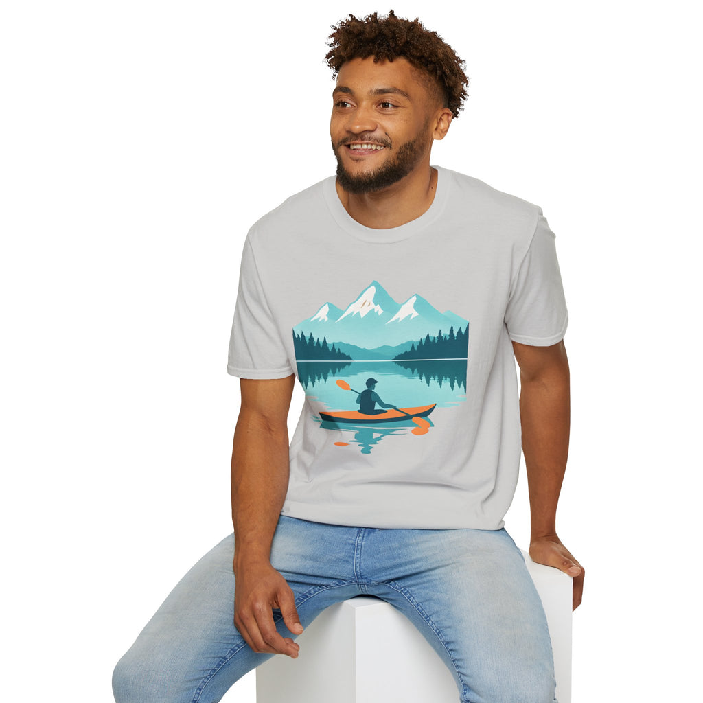 Kayaker on Serene Mountain Lake T-Shirt