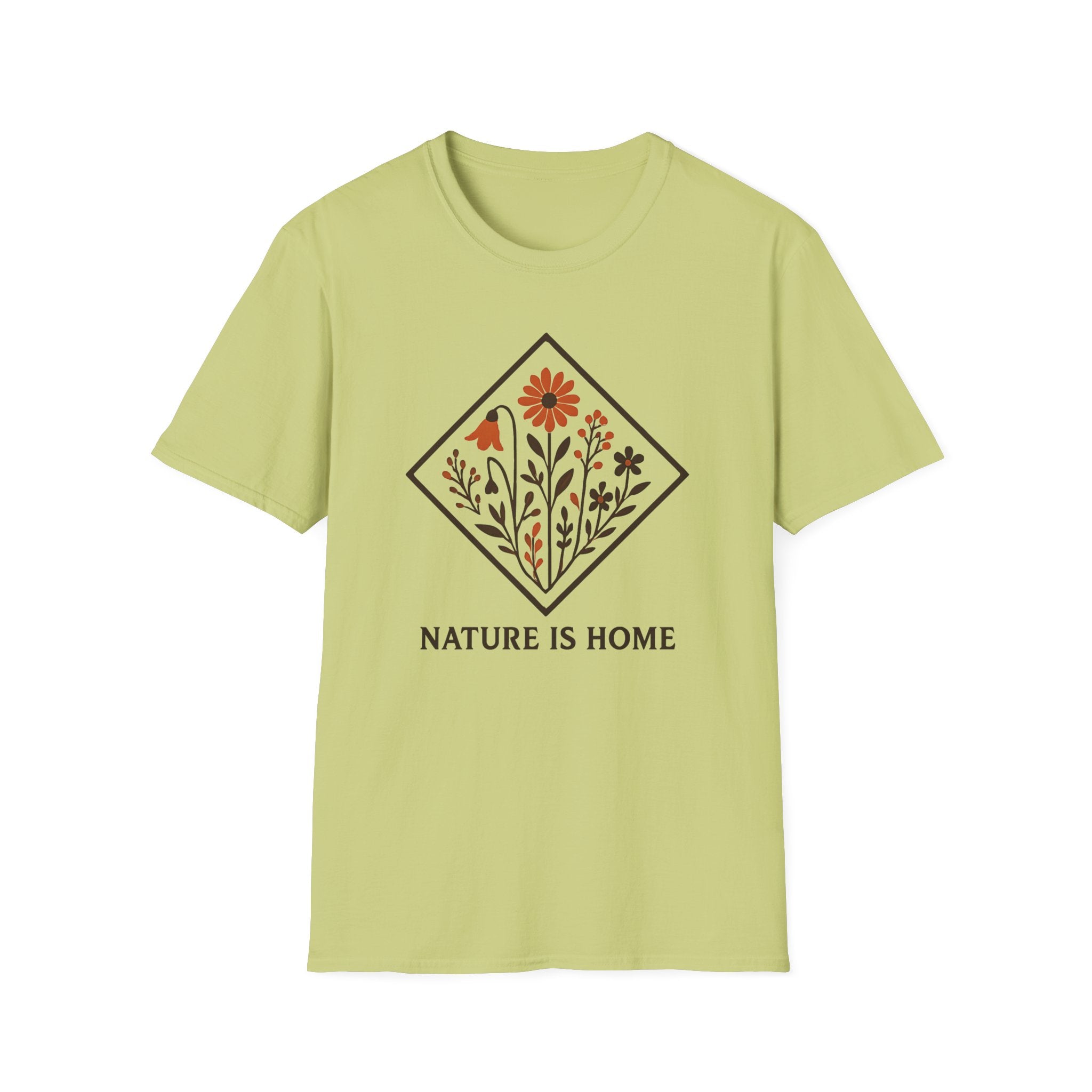 Floral Motif "Nature Is Home" T-Shirt