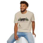 "The Mountains Are Calling" Bear and Pines T-Shirt — Outdoor Graphic Tee