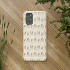 Biodegradable Phone Case — Eco-Friendly Forest Sketch Pattern
